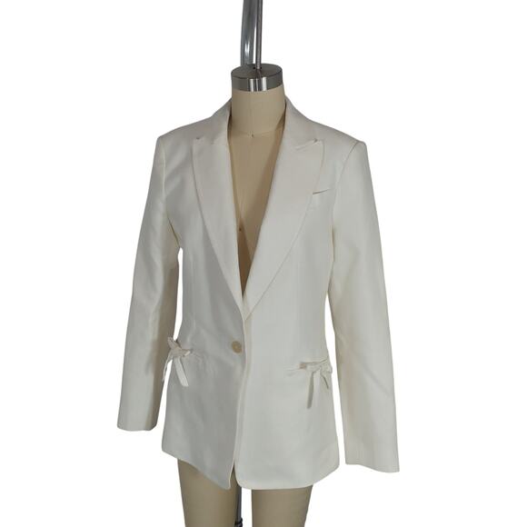 Loveshackfancy Tailored Ivory Lamia Jacket Size S NWT - Picture 2 of 5